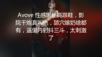 Avove 性感黑丝高跟鞋，影院干炮真叫绝，舔穴嗦奶啥都有，逼里内射抖三斗，太刺激了