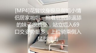 [MP4]花臂纹身极品御姐小情侣居家啪啪，抱着屁股舔逼舔的妹子很难受，站立后入69口交姿势挺多，上位骑乘侧入猛烈撞击